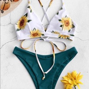 Zaful Sunflowe Bikini